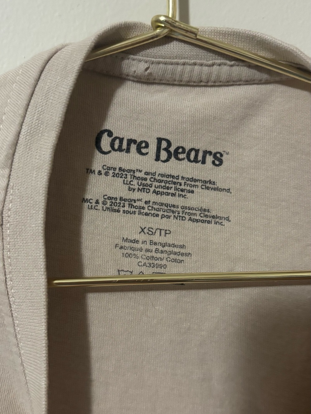 Care Bears Taupe Short Sleeve Tee with Colorful Stack Graphic - Picture 2 of 3